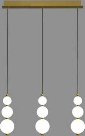 Lampadari-E-Sospensioni-Contemporaneo-Perla-9-Sfere-Vetro-Opaco-Oro-Led-36W