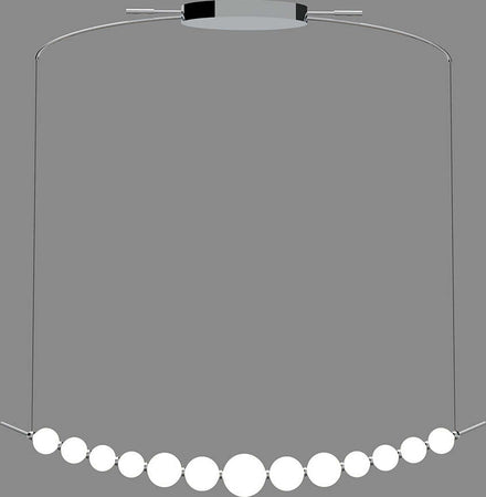 Lampadari-E-Sospensioni-Contemporaneo-Perla-Sfere-Vetro-Opaco-Cromo-Led-32W
