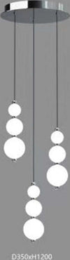 Lampadari-E-Sospensioni-Contemporaneo-Perla-Sfere-Vetro-Opaco-Cromo-Led-36W