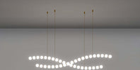 Lampadari-E-Sospensioni-Contemporaneo-Perla-Sfere-Vetro-Opaco-Oro-Led-120W