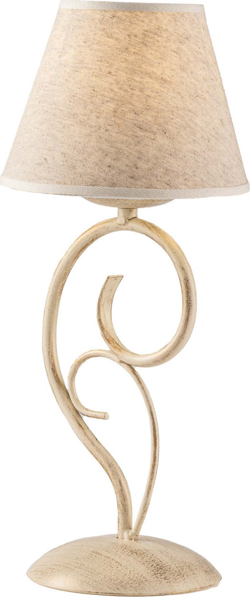 Lampadario-1-Luce-Vienna-Ferro-Avorio-E-Oro-Con-Paralume-In-Pvc