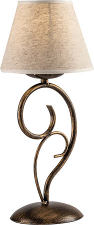 Lampadario-1-Luce-Vienna-Ferro-Marrone-E-Oro-Con-Paralume-In-Pvc