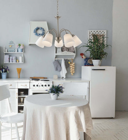 Lampadario 1162 Nikel 5Xe14 60X39Cm Illuminazione/Illuminazione per interni/Lampadari lampade a sospensione e plafoniere/Lampadari Led Mall Home - Napoli, Commerciovirtuoso.it