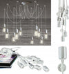 Lampadario-12-Pendenti-Lampada-Ragno-Bianco-Soffitto-Sospensione-Regolabili-Portalampada-E27