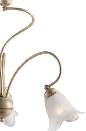 Lampadario-3-Luci-Alice-Ferro-Battuto-Avorio-E-Oro-Vetro-Bianco