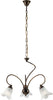 Lampadario-3-Luci-Alice-Ferro-Battuto-Marrone-E-Oro-Vetro-Bianco