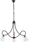 Lampadario-3-Luci-Dallas-Ferro-Battuto-Nero-E-Ruggine-Vetro-Bianco