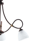 Lampadario-3-Luci-Dallas-Ferro-Battuto-Nero-E-Ruggine-Vetro-Bianco