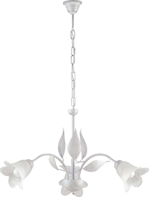 Lampadario-3-Luci-Olga-Ferro-Battuto-E-Vetro-Bianco-E-Argento