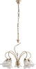Lampadario-5-Luci-Alice-Ferro-Battuto-Avorio-E-Oro-Vetro-Bianco