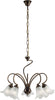 Lampadario-5-Luci-Alice-Ferro-Battuto-Marrone-E-Oro-Vetro-Bianco