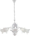 Lampadario-5-Luci-Olga-Ferro-Battuto-E-Vetro-Bianco-E-Argento