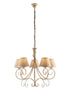 Lampadario-5-Luci-Vienna-Ferro-Avorio-E-Oro-Con-Paralumi-In-Pvc