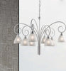 Lampadario-8-Luci-Ferro-Batturo-Bianco-Shabby-e-Vetro-Bianco-Serie-Aurelio