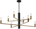 Lampadario-8-Luci-Isak-In-Ferro-Laccato-Nero-E-Ottone-Spazzolato