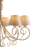 Lampadario-8-Luci-Vienna-Ferro-Avorio-E-Oro-Con-Paralumi-In-Pvc
