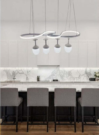 Lampadario A Sospensione Led Stile Moderno Curve Bianco 4 Punti Luce 68 W Lp-24b Casa, arredamento e bricolage > Illuminazione da interno > Lampadari Trade Shop italia - Napoli, Commerciovirtuoso.it