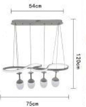 Lampadario A Sospensione Led Stile Moderno Curve Bianco 4 Punti Luce 68 W Lp-24b Casa, arredamento e bricolage > Illuminazione da interno > Lampadari Trade Shop italia - Napoli, Commerciovirtuoso.it