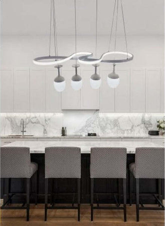 Lampadario A Sospensione Led Stile Moderno Curve Bianco 4 Punti Luce 68 W Lp-24b Illuminazione/Illuminazione per interni/Lampadari lampade a sospensione e plafoniere/Lampadari Trade Shop italia - Napoli, Commerciovirtuoso.it