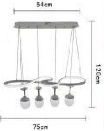 Lampadario-A-Led-Curve-Bianco-4-Punti-Luce-68-Watt-Luce-3000k-4000k-6500k-Lp-24b
