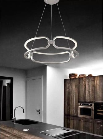 Lampadario a Soffitto Modello Ginevra Di Novecento Luce Led in Alluminio Nikel Satinato 51w 4000 K Diametro 45 X Altezza 120 Cm Casa e cucina/Illuminazione per interni/Lampadari lampade a sospensione e plafoniere/Lampadari Ideart - Valdilana, Commerciovirtuoso.it