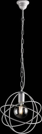 Lampadario-a-Sospensione-1-Luce-Sfera-Ferro-Bianco-e-Argento-Serie-Williams
