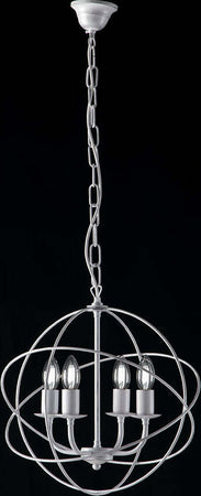Lampadario-a-Sospensione-4-Luci-Sfera-Ferro-Bianco-e-Argento-Serie-Williams