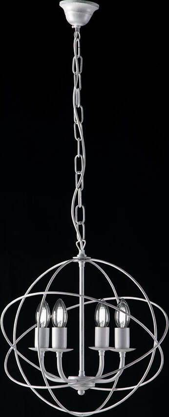 Lampadario-a-Sospensione-4-Luci-Sfera-Ferro-Bianco-e-Argento-Serie-Williams