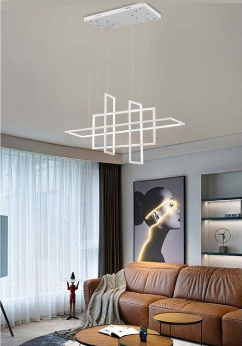 Lampadario A Sospensione 4 Rettangoli Moderno Luce Calda Fredda Naturale Lp-36b Illuminazione/Illuminazione per interni/Lampadari lampade a sospensione e plafoniere/Lampadari Trade Shop italia - Napoli, Commerciovirtuoso.it