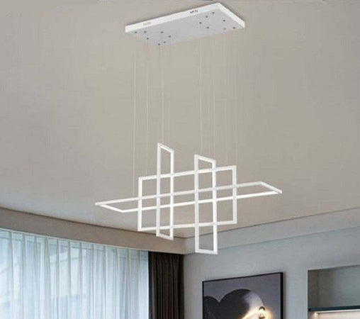 Lampadario A Sospensione 4 Rettangoli Moderno Luce Calda Fredda Naturale Lp-36b Illuminazione/Illuminazione per interni/Lampadari lampade a sospensione e plafoniere/Lampadari Trade Shop italia - Napoli, Commerciovirtuoso.it