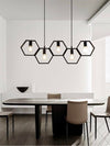 Lampadario-A-Sospensione-5-Portalampada-E27-In-Metallo-Geometrico-Esagonale-Universo