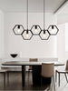 Lampadario-A-Sospensione-5-Portalampada-E27-In-Metallo-Geometrico-Esagonale-Universo