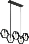 Lampadario-A-Sospensione-5-Portalampada-E27-In-Metallo-Geometrico-Esagonale-Universo