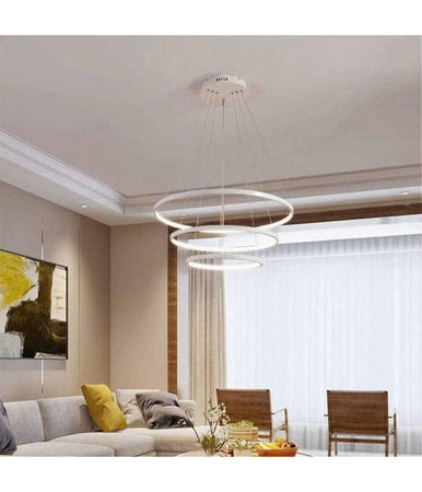 Lampadario A Sospensione 51 W Led Forma Pianeta Bianco 3 Colorazione Luce A64-3c