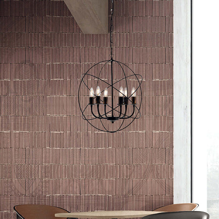 Lampadario-a-Sospensione-6-Luci-Sfera-Ferro-Nero-e-Oro-Serie-Williams