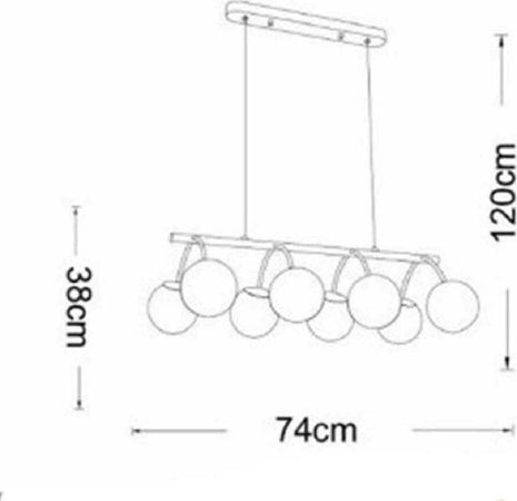 Lampadario A Sospensione 8 Sfere In Vetro Ambra Lampada Metallo Attacco G9 A04-8 Casa, arredamento e bricolage > Illuminazione da interno > Lampadari Trade Shop italia - Napoli, Commerciovirtuoso.it