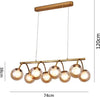 Lampadario-A-Sospensione-8-Sfere-In-Vetro-Ambra-Lampada-Soffitto-Metallo-Bronzo