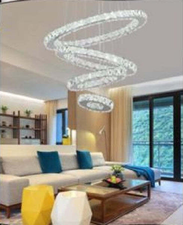 Lampadario-A-Sospensione-Anelli-Spirale-Cristalli-51w-Bianco-Freddo-7000k-B52
