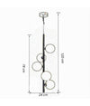 Lampadario A Sospensione Bronzo 5 Sfere Lampada Soffitto Con Stelo Verticale A95