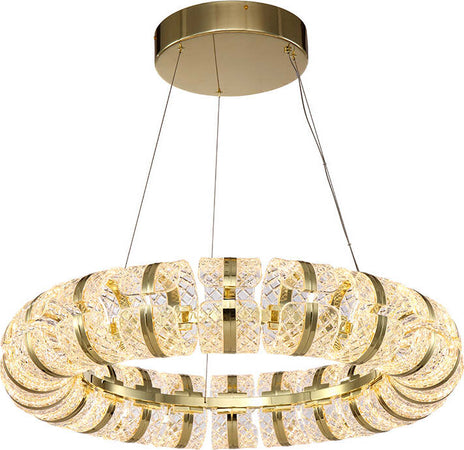 Lampadario-A-Sospensione-Classico-Retrò-Acrilico-Metallo-Oro-Lucido-Led-106W