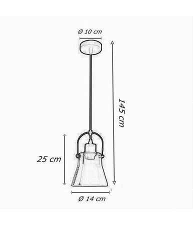 Lampadario A Sospensione Con Paralume In Vetro Lampada Moderna Attacco E27 Lp-90