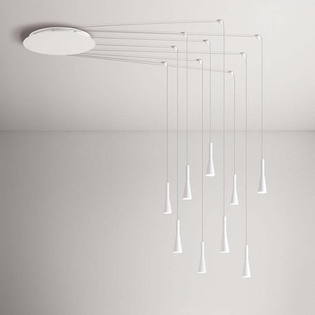 Lampadario-A-Sospensione-Contemporaneo-Cone-Alluminio-Bianco-9-Led-Integrato-7W