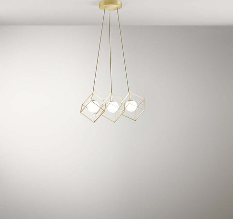 Lampadario-A-Sospensione-Contemporaneo-Cube-Metallo-Oro-3-Luci-G9