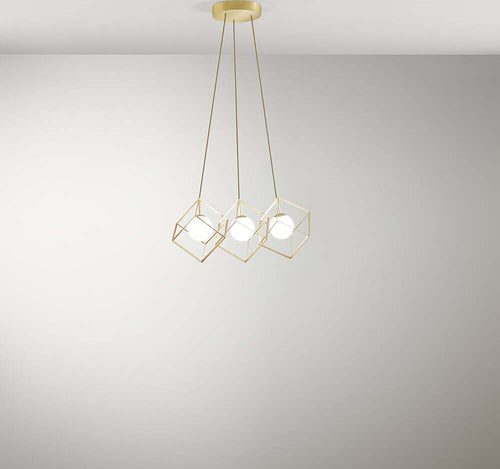 Lampadario-A-Sospensione-Contemporaneo-Cube-Metallo-Oro-3-Luci-G9