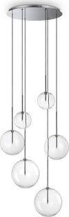 Lampadario-A-Sospensione-Contemporaneo-Equinoxe-Metallo-Cromo-6-Luci-G4-2W-Ip20