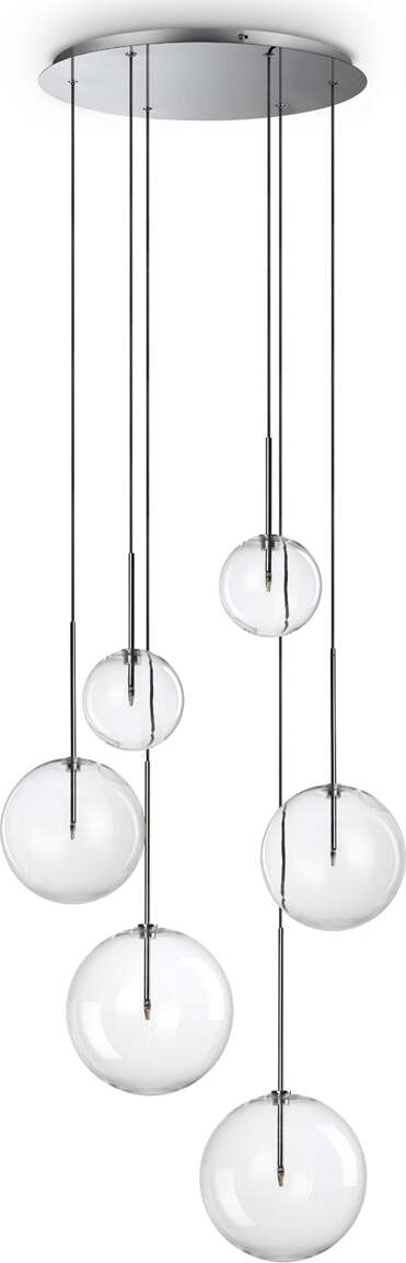 Lampadario-A-Sospensione-Contemporaneo-Equinoxe-Metallo-Cromo-6-Luci-G4-2W-Ip20