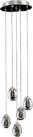 Lampadario-A-Sospensione-Contemporaneo-Golden-Egg-Cromo-E-Vetro-Pulegoso-Led-24W