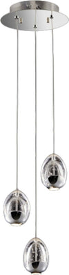 Lampadario-A-Sospensione-Contemporaneo-Golden-Egg-Cromo-Vetro-Pulegoso-Led-14,4W