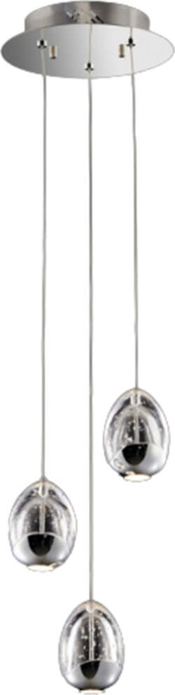 Lampadario-A-Sospensione-Contemporaneo-Golden-Egg-Cromo-Vetro-Pulegoso-Led-14,4W