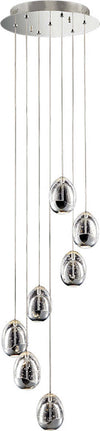 Lampadario-A-Sospensione-Contemporaneo-Golden-Egg-Cromo-Vetro-Pulegoso-Led-33,6W